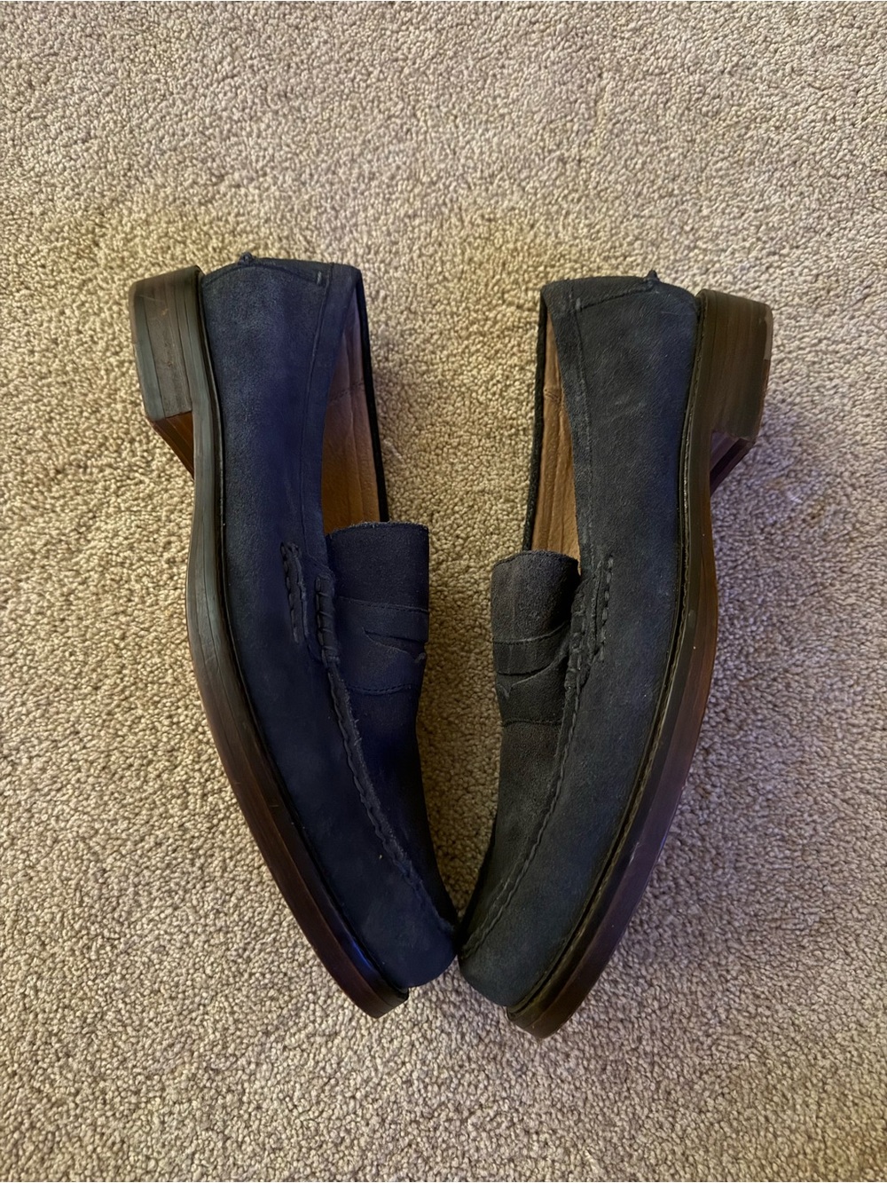 Polo Ralph Lauren | Blue Suede Thick Soled Dress Loafers | 11D